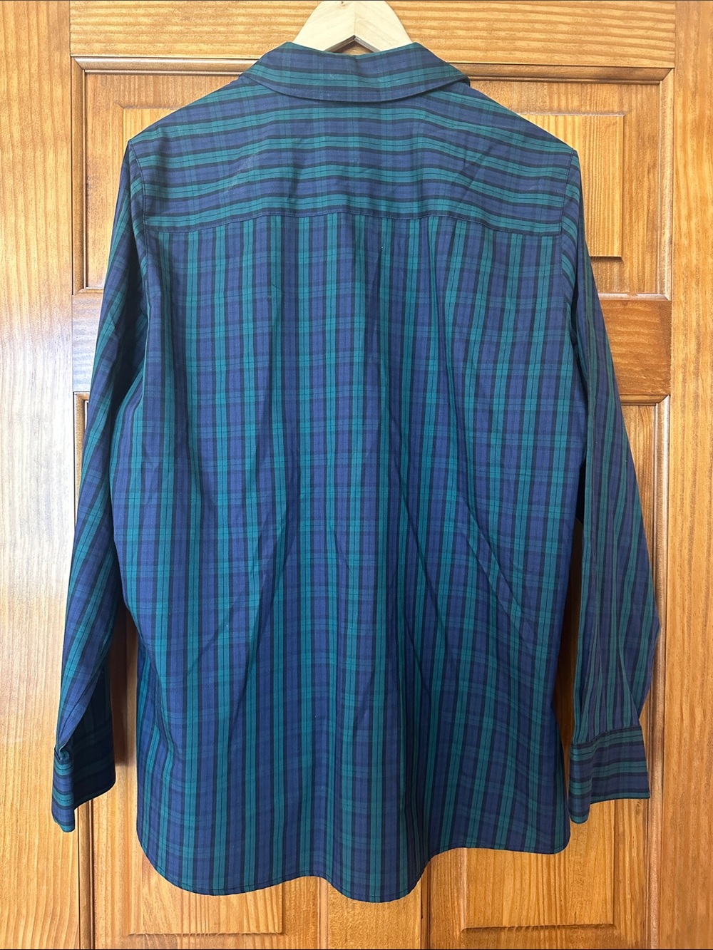 Foxcroft Women’s Wrinkle Free Blue and Green Plaid Button-Front Shirt Size 14 - Picture 2 of 7